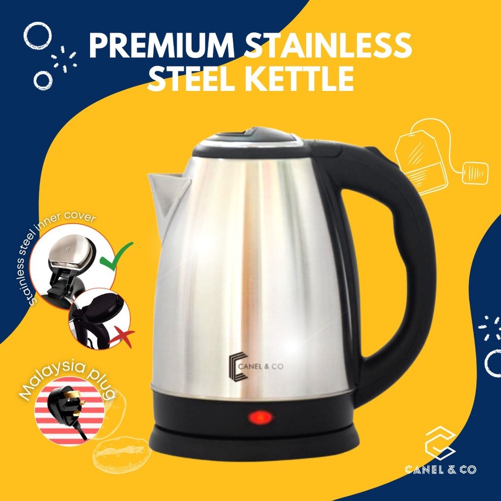 [Ready Stock] Stainless Steel 304 2L Electric Kettle Ketel Teko Jug Cerek Elektrik Tea Maker Pemanas air panas