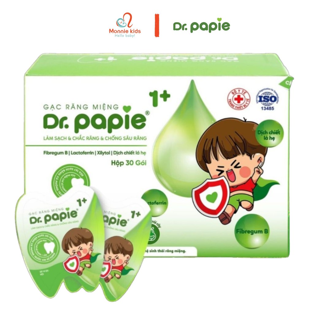 Dr.Papie tongue swabs for babies over 1 year old, box of 30 for effective oral hygiene - Monnie Kids