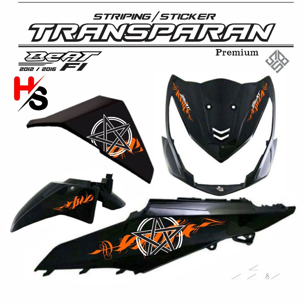 VARIATION OF TRANSPARENT STRIPING MOTIFS HONDA BEAT FI LATEST VARIATION MOTIFS ART SIMPLE B12