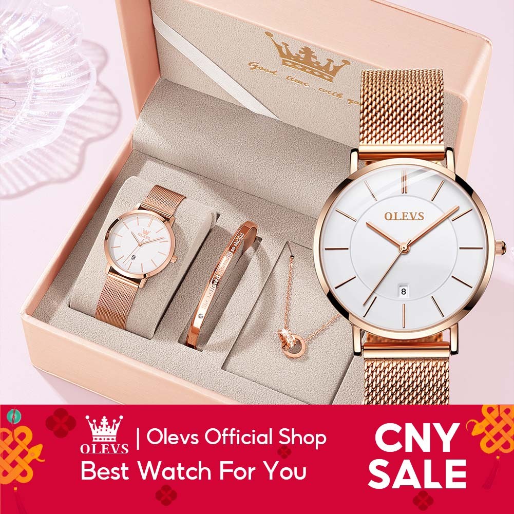 OLEVS Jam Tangan Perempuan Hadiah Original Waterproof Quartz Luxury Fashion Women Watch Birthday CNY New Year Gift 5869