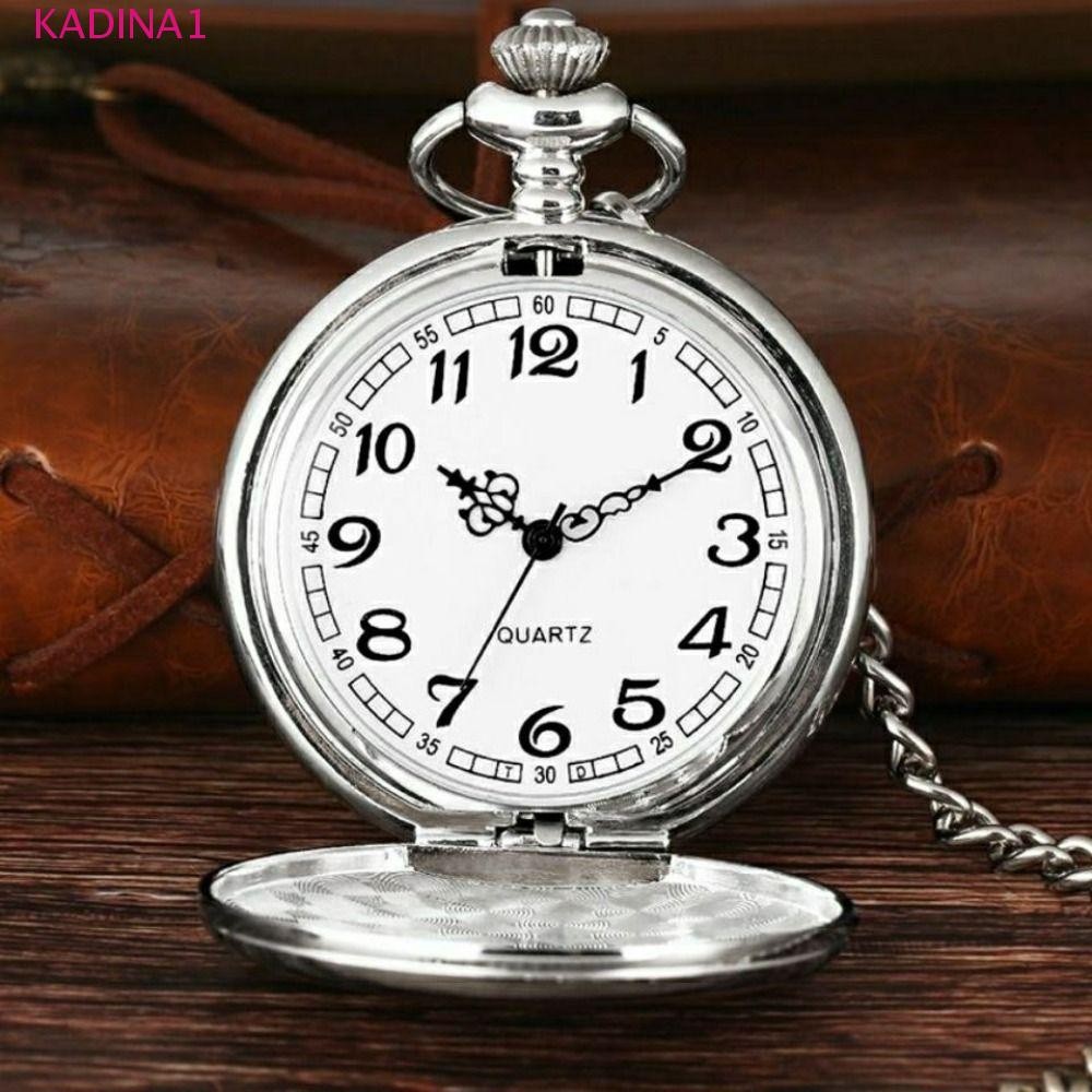 KADINA Vintage Pocket Watch, Timepiece Exquisite Quartz Clock Chain, Fashion Retro Metal Multicolor Case Bronze Pocket Watch Father Gift