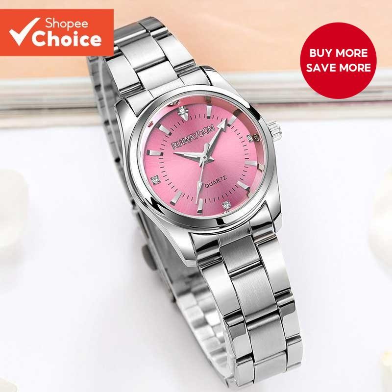 Stylish RUIWAY Women's Quartz Watch: Luxury Rhinestone, Stainless Steel, Japanese Movement - Ideal for Business