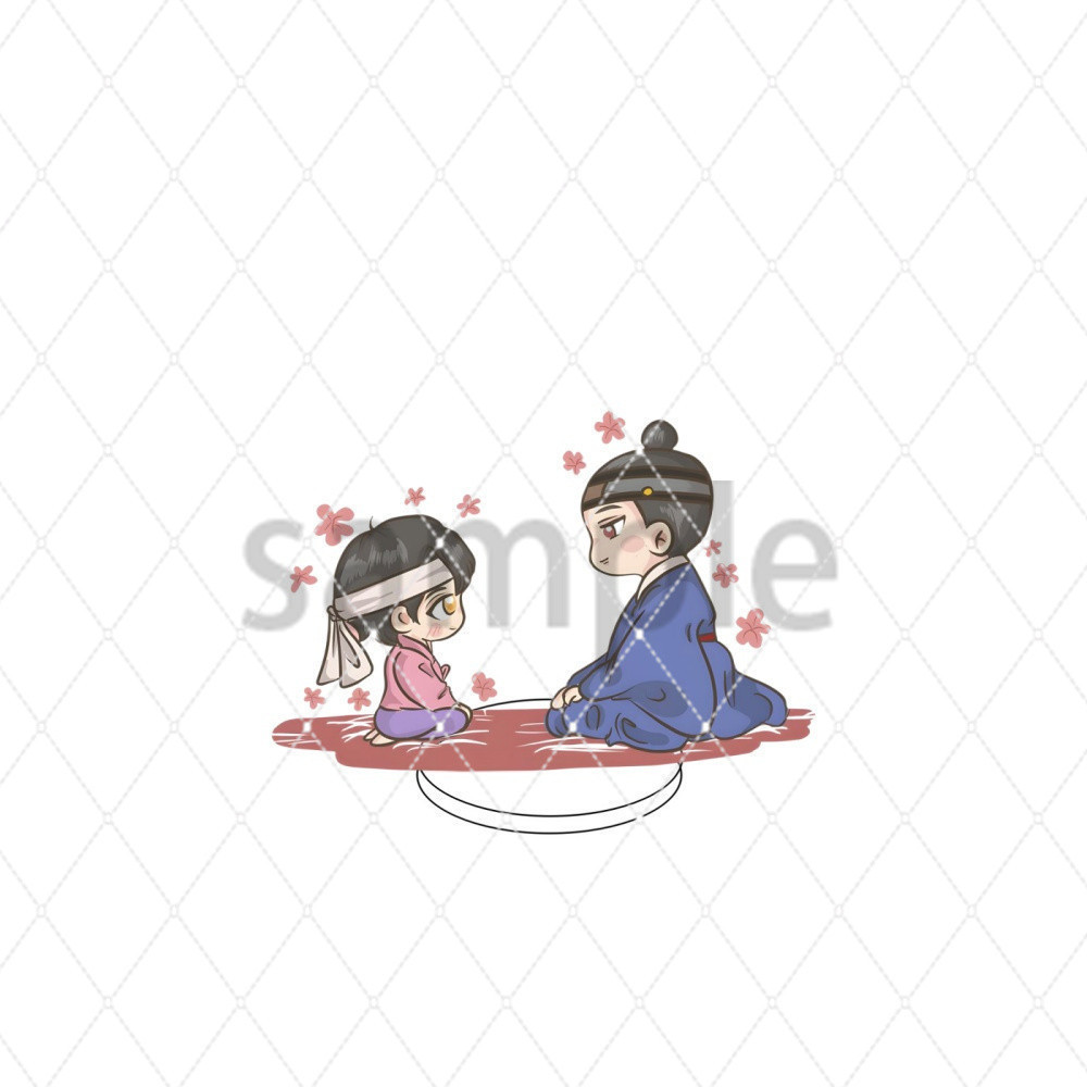 Keychain, Standee, Anime Painter of The Night Yeon SeungHo Baek Nakyum Glass Painting for Study and Work Desk Decoration