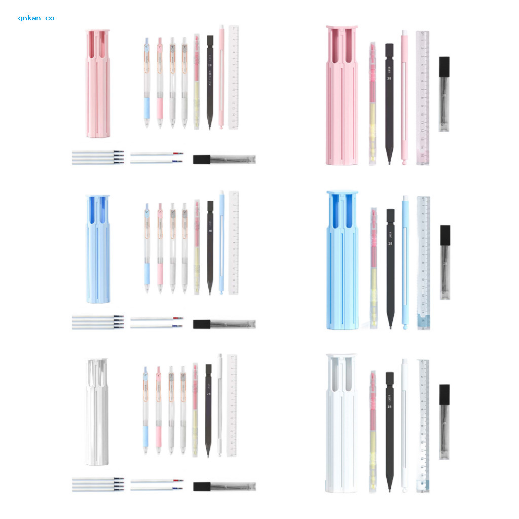 Versatile Have qnkan Durable Pen Case Stationery Organizer Hexagonal Card Slots Independent Holder Portable Penci Rel... - Image 4