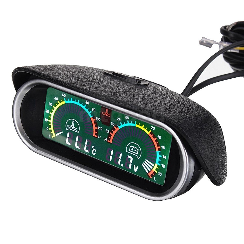 Purpose Quality 9-36V 2in1 LCD Car Digital Gauge Voltage/Water Temperature Meter Multi - Image 3