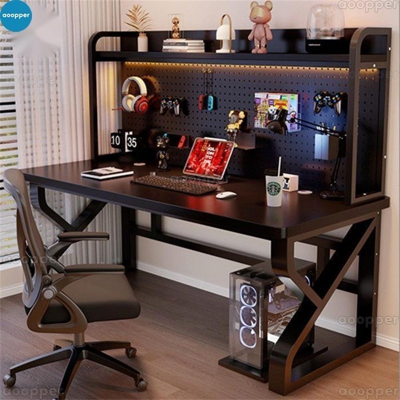 Fm Study Table Bookshelf Integrated Home Perforated Board Writing Simple Bedroom Office Desktop Solid Wood Computer Desk