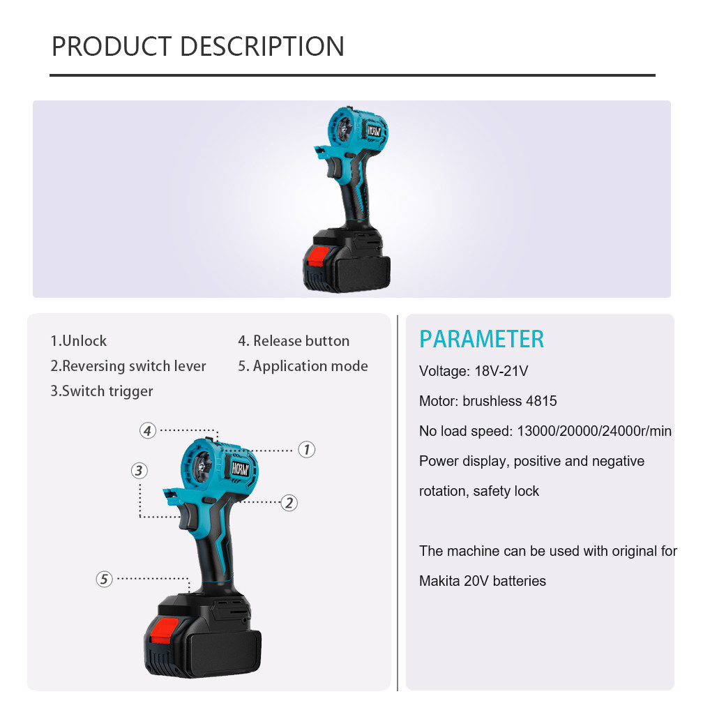 Craft Workshop Brushless Oscillating Multi-Tool Universal Electric Angle Grinder Polisher Impact Drill Trimmer Lawnmo... - Image 3