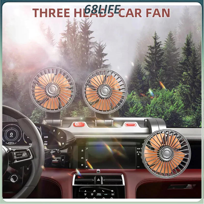 [M'sia Stock] Kipas Kereta 360° Car Strong Dual Fan Air Cooler Desktop USB Mini Aircond For Car Van Truck Kipas