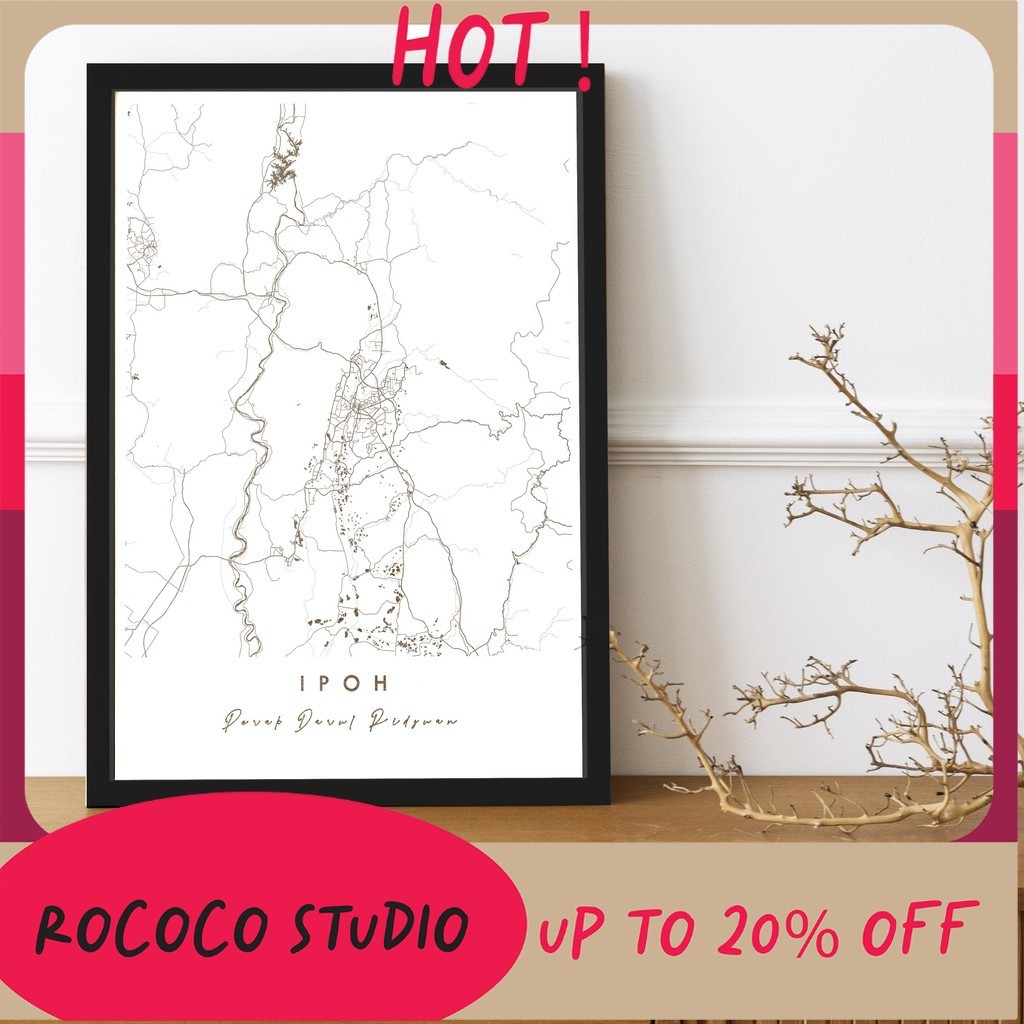 Rococo Frame | Ipoh Perak, Seremban Negeri Sembilan, Pulau Pinang Penang | City Map Custom