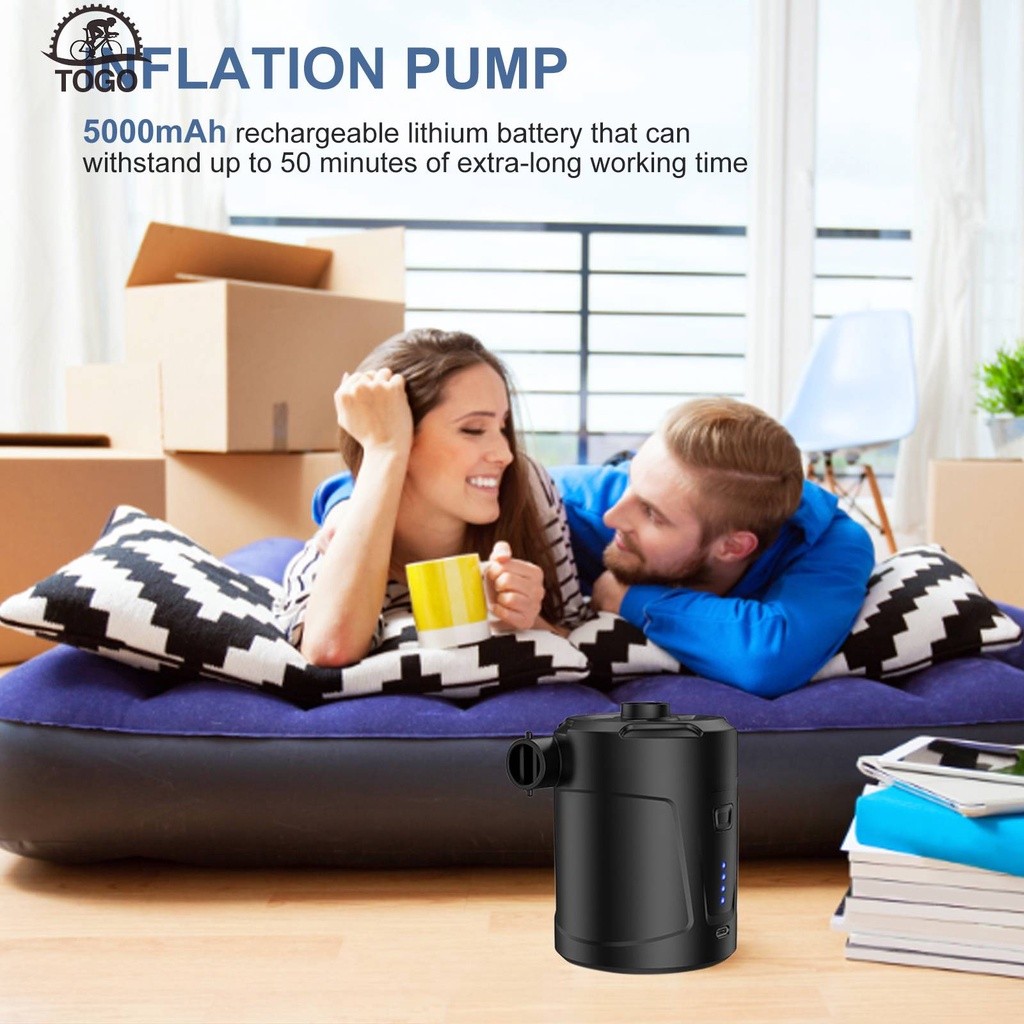 Essential Must Electric Mini Air Pump Mattress Mat Beds Inflate & Deflate Camping Outdoor Inflator Swimming Ring Vacu... - Image 4