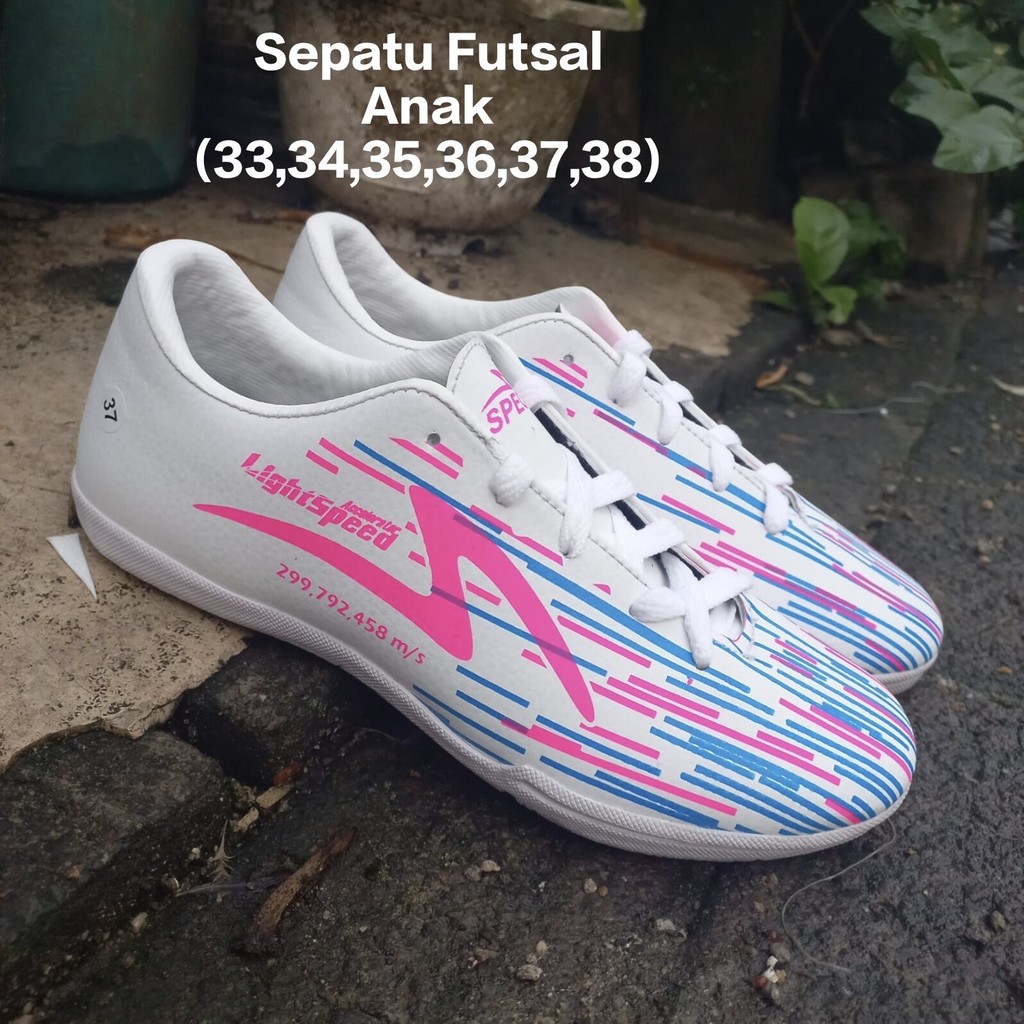 Premium Reliable Sepatu Olahraga Anak Futsal 33 s/d 38 Reborn Putih Pink Multi - Image 3