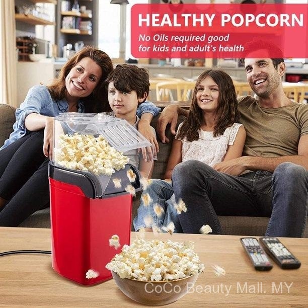 Hot Air Popper Mushroom Popcorn Maker Electric Popcorn Maker Household Automatic Machine Air Blowing Popper