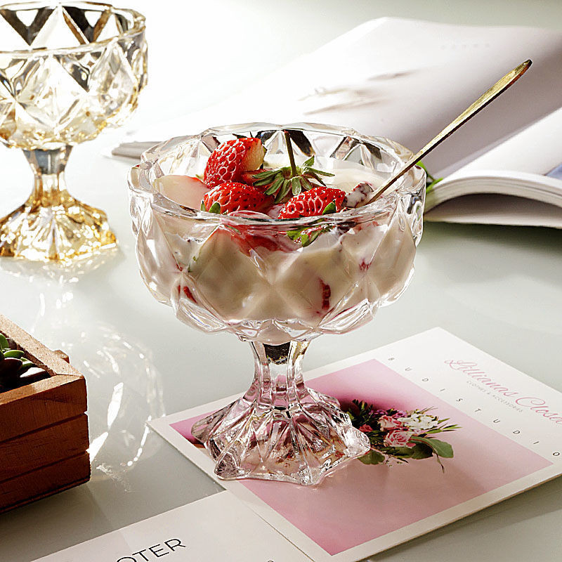 Succulent Yogurt Cup High-value Influencer Glass Ice Cream Cup Dessert Cup Ice Cream Cup Goblet Breakfast Bowl