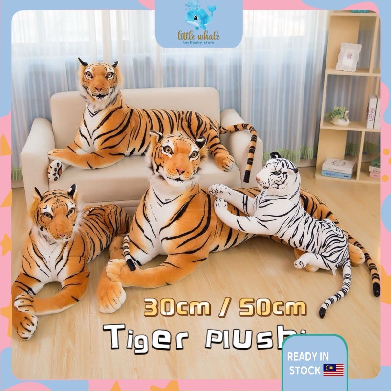 30cm/50cm Tiger Plush Toy Tiger Doll Simulation Life Tiger Doll Tiger Pillow Patung Harimau Zoo Stuffed Toys