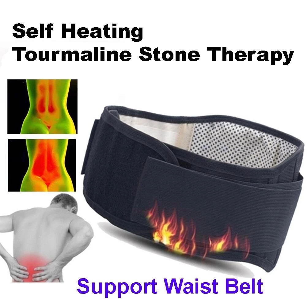 Self Heating Waist Belt Adjustable Tourmaline Stone Therapy Back Pain Support Infrared Massage Heat