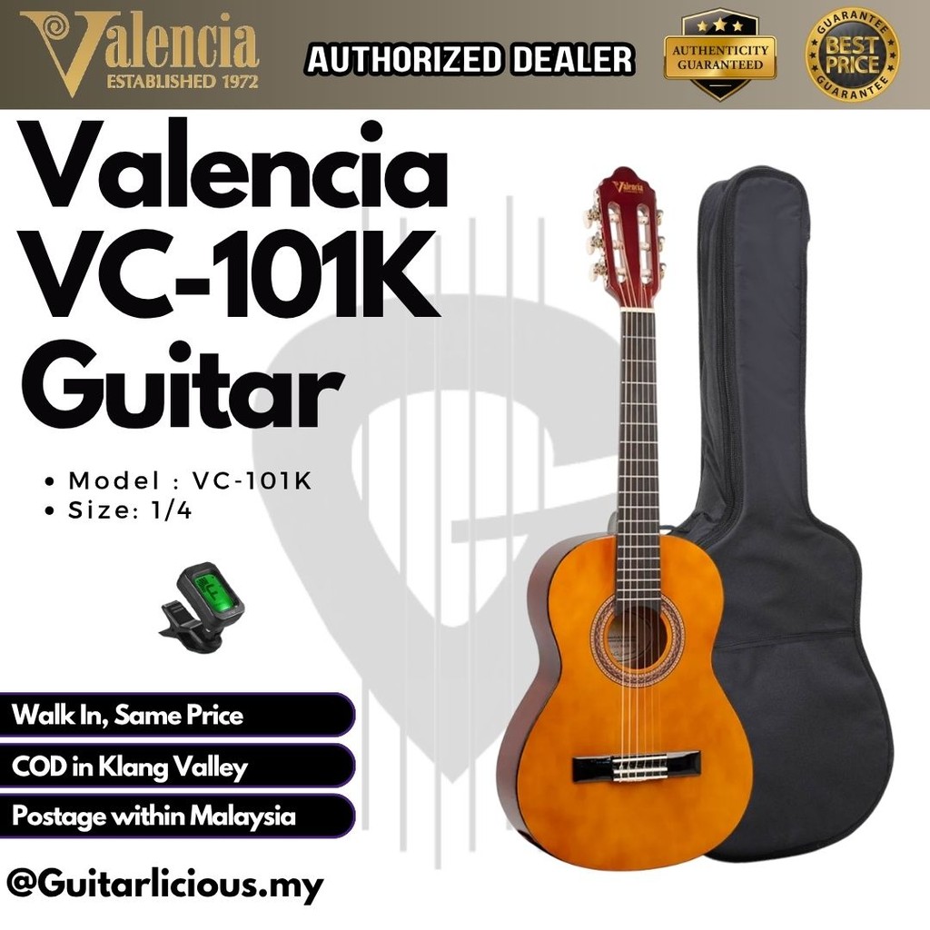 VALENCIA VC-101K / 102K /103K / 104K /1/4 1/2 3/4 4/4  Classical Guitar guitar bag & tuner