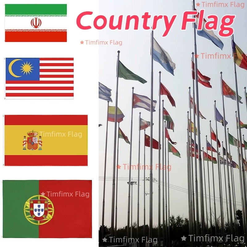 3*5ft World Country Flag 90*150cm National Flag Australia Peru Greece UK Russia Ukraine Norway Turkey UAE Iran Singapore Parades and Rallies Activity Decorations