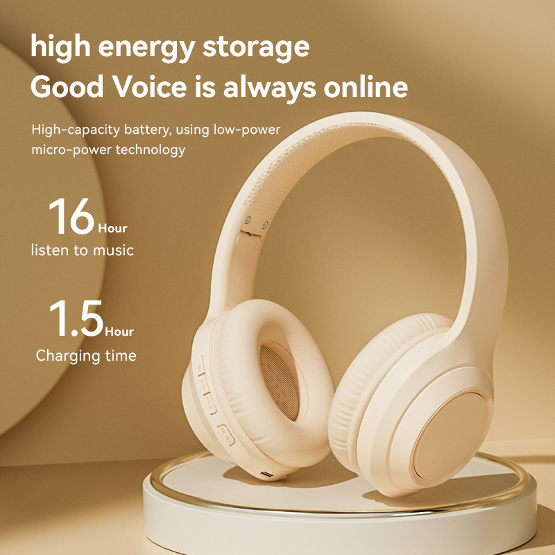 Stylish Wireless Bluetooth Earphone Premium Headphone Foldable Outdoors Headset Gaming With Mic And Volume Control 蓝牙耳机
