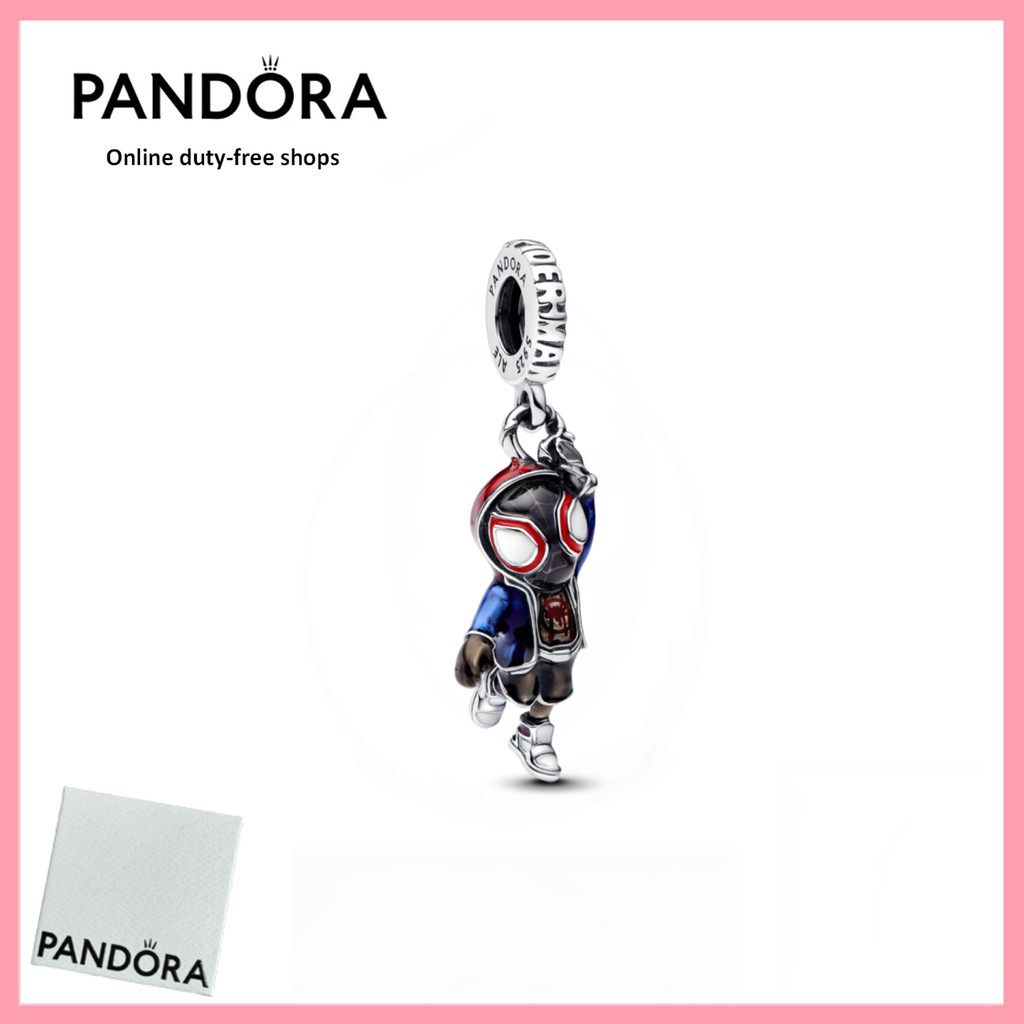 [Duty Free] PANDORA 100% Latest S925 Pure Silver Jewelry Marvel's Spider-Man Miles Morales Dangle Charm 793842C01