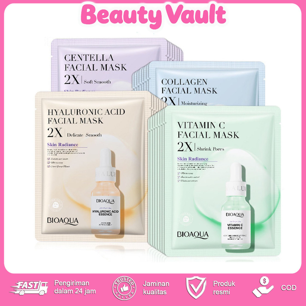 BIOAQUA Masker Muka Kolagen Pelembap & Mewarnakan | 1 Pcs | Refreshing & Menghidrasi Kulit