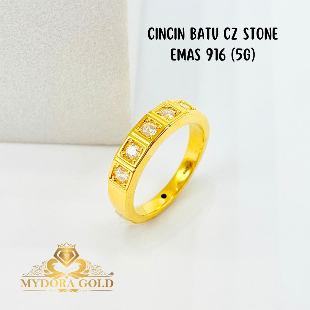 MYDORA Cincin Batu CZ Stone (5G) l EMAS 916/22K