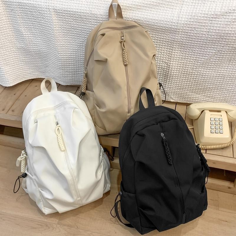 Fashionable New Large Capacity Backpack for Male and Female Students Simple Solid Color Casual Sports Backpack Korean Version Trendy Travel Computer Bag
