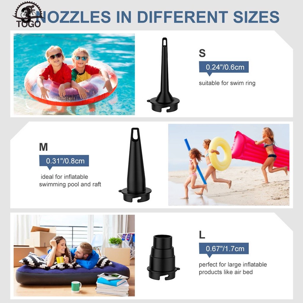 Essential Must Electric Mini Air Pump Mattress Mat Beds Inflate & Deflate Camping Outdoor Inflator Swimming Ring Vacu... - Image 3