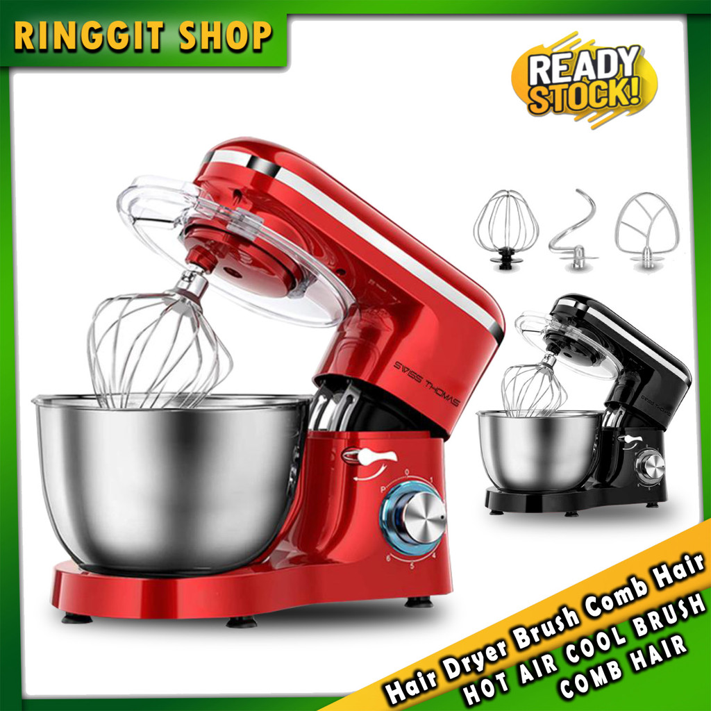 Ringgit Shop Stand Mixer (Mesin Pengisar) CookXpert Series  (3/5L) with Whisks, al-dough Hook, Flat Beater, Spatula