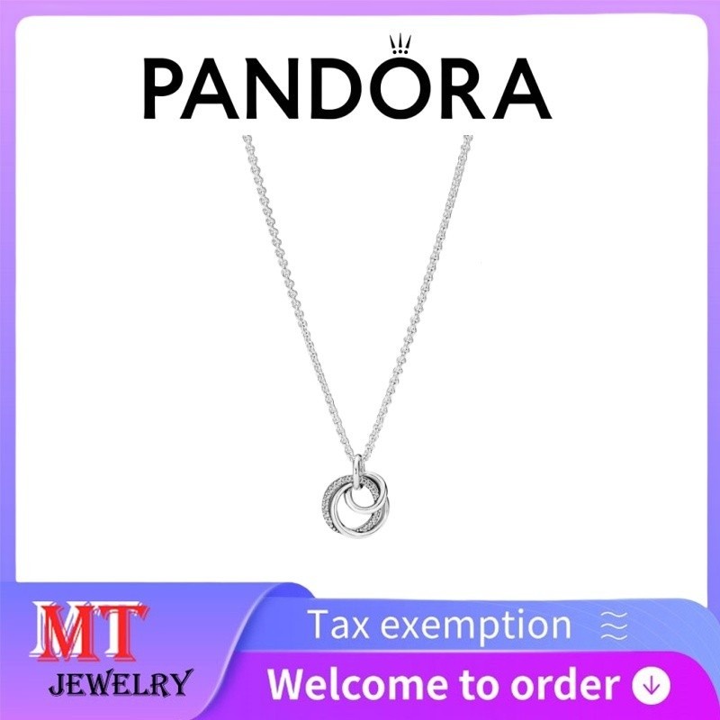 Hot selling 100% S925 sterling silver couple ladies Pandora jewelry DIY Family Always Encircled Pendant Necklace 391455C01