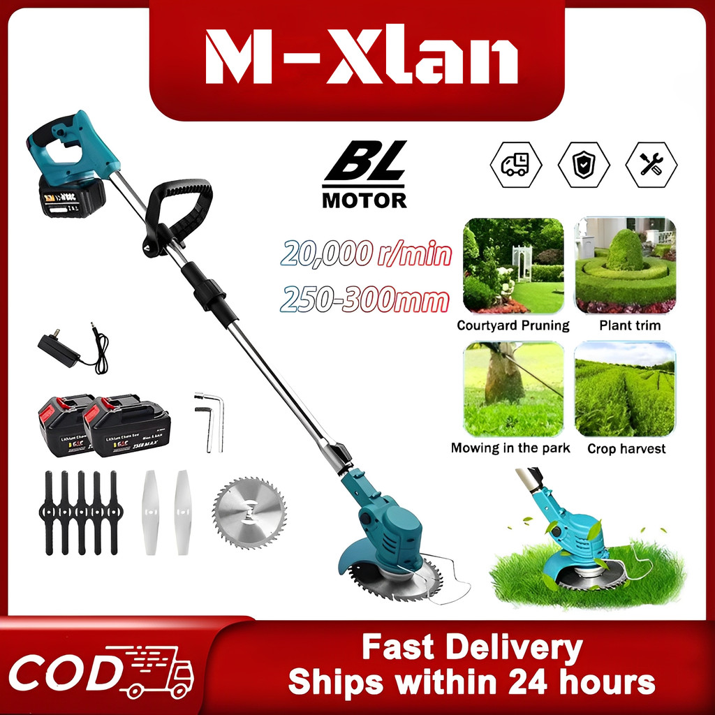 Makita Mesin Rumput Bateri Cordless Grass Cutter Mesin Potong Rumput Elektrik Trimmer Rumput Bateri