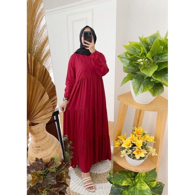 PROMO GAMIS POLOS PREMIUM RAYON TWILL TERBARU BISA COD GAMIS MODERN WANITA REMAJA DRESS POLOS DRESS RAYON HOME DRESS