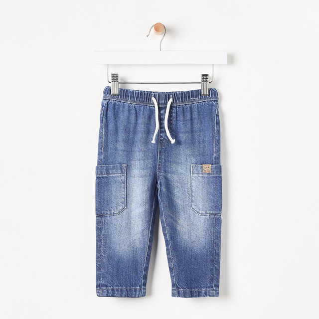 Max Fashion Plain Jeans with Drawstring Closure and Pockets