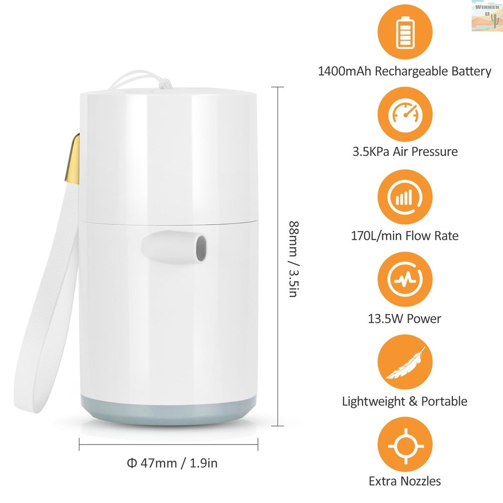 Versatile Have WinnerYou Mini Air Pump Light 1400mAh Rechargeable Wireless Electric Inflation Mattress Swimm - Image 3