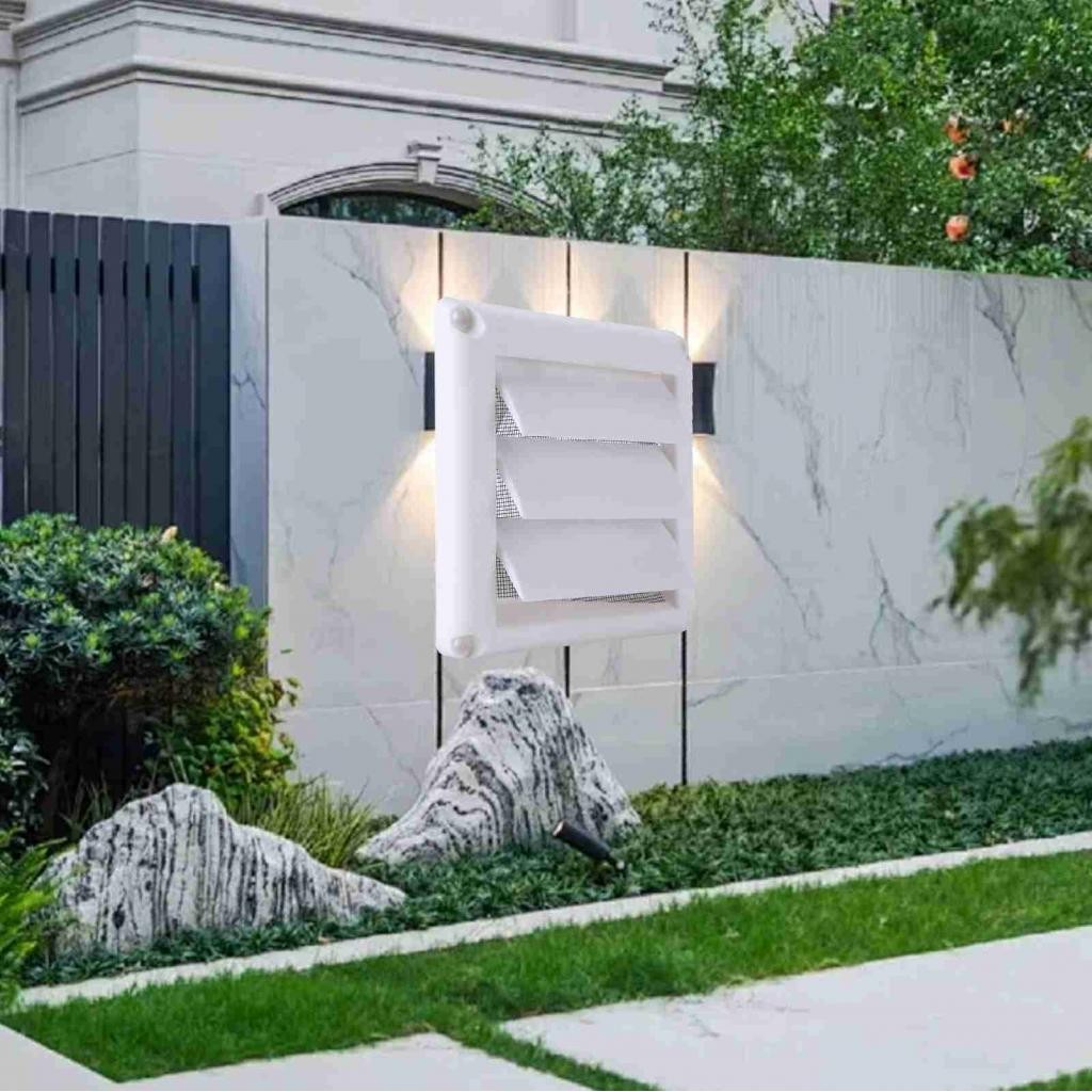 Kavolet Plastic Air Vent Grille Cover 3 Flaps Wall Duct Ventilation Grill With Net White 15 x cm Keep Indoor Outdoor Circulation (15 15cm)