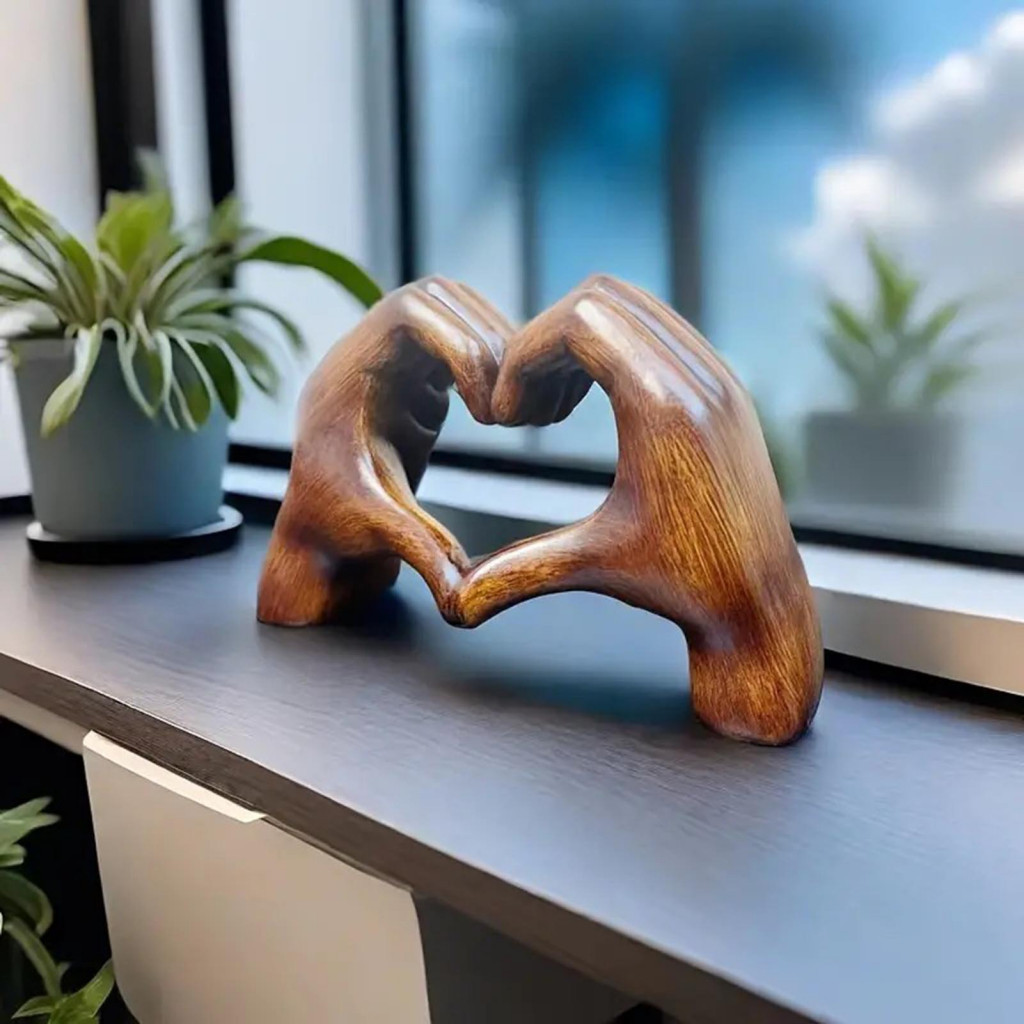 Purpose Essential yakhsu| Heart Shaped Hand Decor Love Figurine Resin Sculpture Statue Home Office Christmas Multi - Image 3