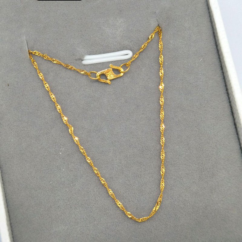 Emas 375 Rantai Leher 916 Emas Original Lelong Chain Necklace Women Birthday Gift for Women Gold 916 Pendant Necklace
