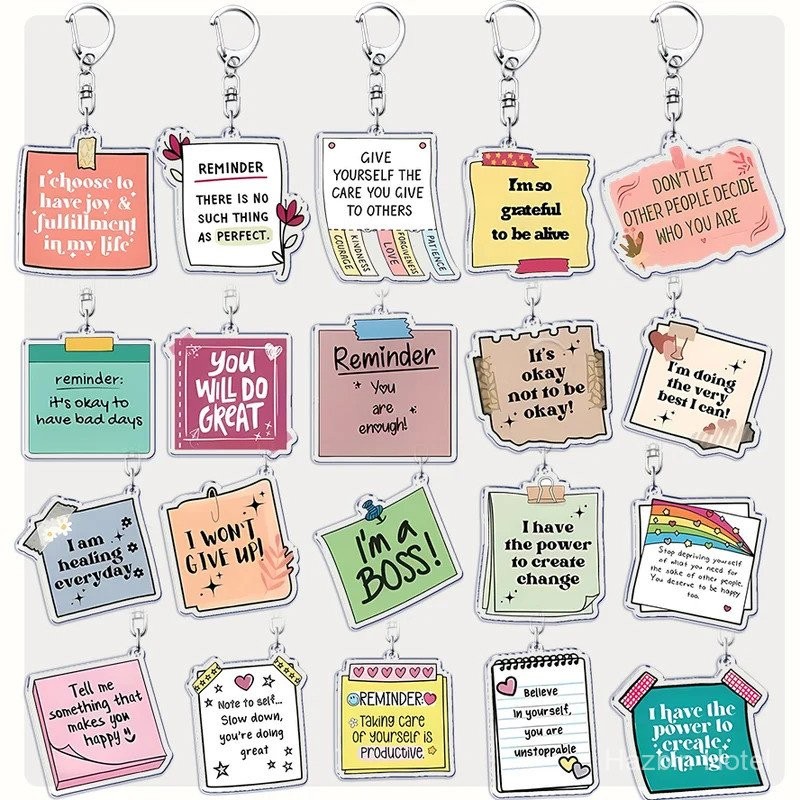 46 Styles Inspirational Quote Keychains Keyring for Accessories Bag Pendant Motivational Keyring Jewelry Fans Gifts Self Care