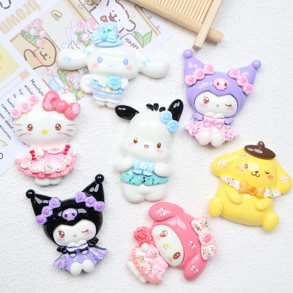 Cartoon Cartoon Big Card Cute Huahua Xiaoou Handmade diy Cream Glue Phone Case Hair Clip Refrigerator Sticker Keychain Accessories