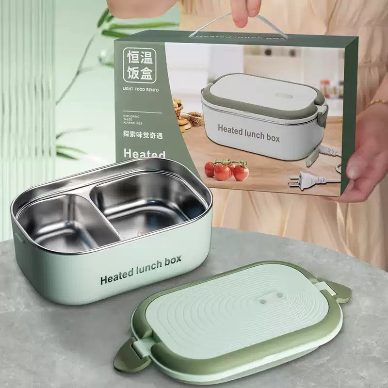 Portable Electric Lunch Box 304 Stainless (Pemanas Makanan Elektrik Pejabat)