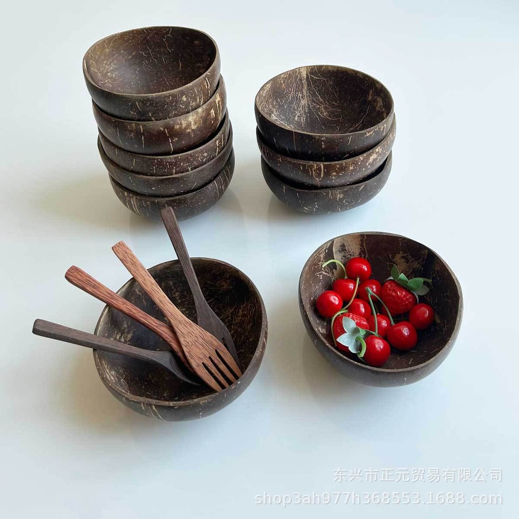 Coconut Bowl Coconut Shell Bowl Tableware Rice Bowl Coconut Shell Dried Fruit Plate Coconut Bowl Salad Bowl Coconut Wood Bowl Coconut Bowl Wholesale