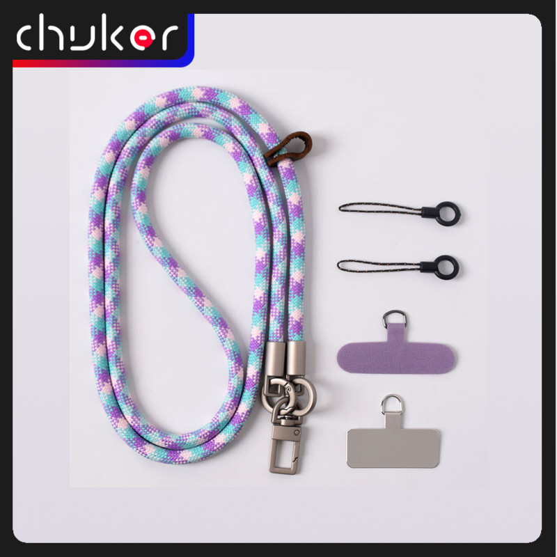 7mm Diameter 120cm Length Titanium Primary Color Mobile Phone Lanyard Crossbody Strap Mobile Phone Strap Camera Anti-Lost Shoulder Bag Strap