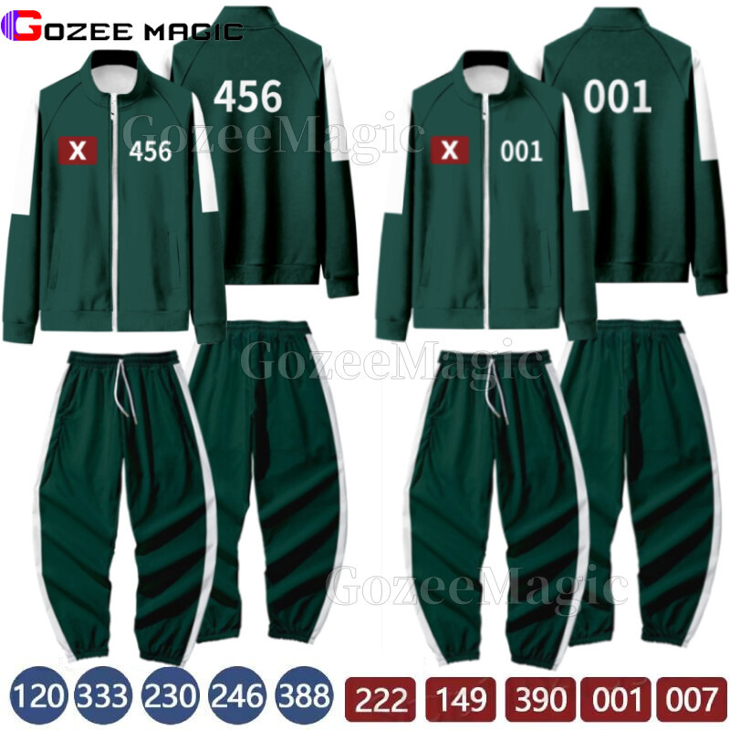 Season 2 Squid Game Coat and Pants Sets Unisex Halloween Party Outfit Disguise Cosplay Costume Jackets Tracksuits