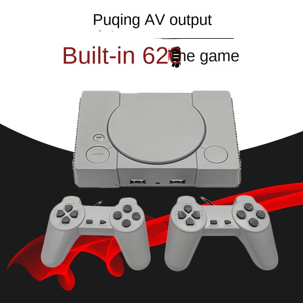 Classic 8-Bit PS1 Mini Game Console FC Red White Console Two-Player Battle TV Game Console Built-In 620 Games