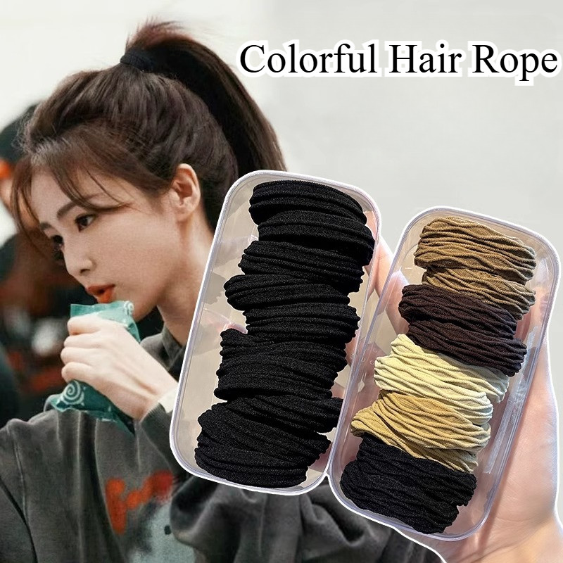 10 Pcs Cute Colorful Children's Hair Rope Set Fashionable Children's High Elastic Rubber Band Hair Accessories