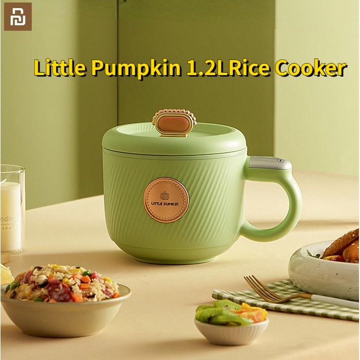 Estetik Little Pumpkin Small Rice Cooker 1.2L Automatic mini electric cooker D3 Soup Pot Mini hot pot electric cooking pot Steamer Egg Cooker Multifunction stew pot Steamer Portab