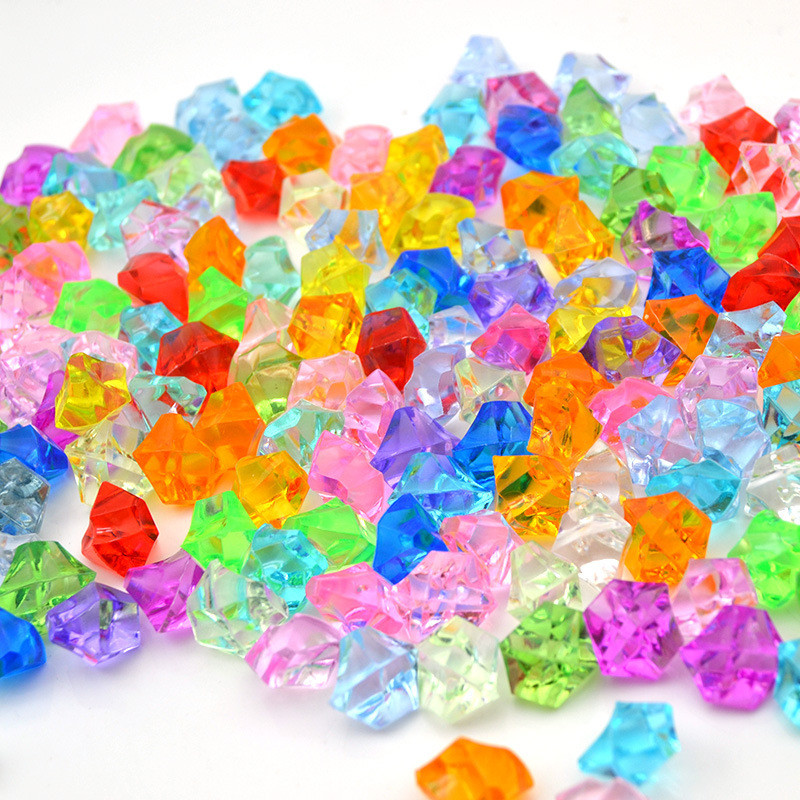 50/100/150/200pcs 11x13mm Acrylic Crystal Aquarium Fish Tank Stone Plastic Ice Cube Rocks Gems Wedding Decoration 亚克力水晶