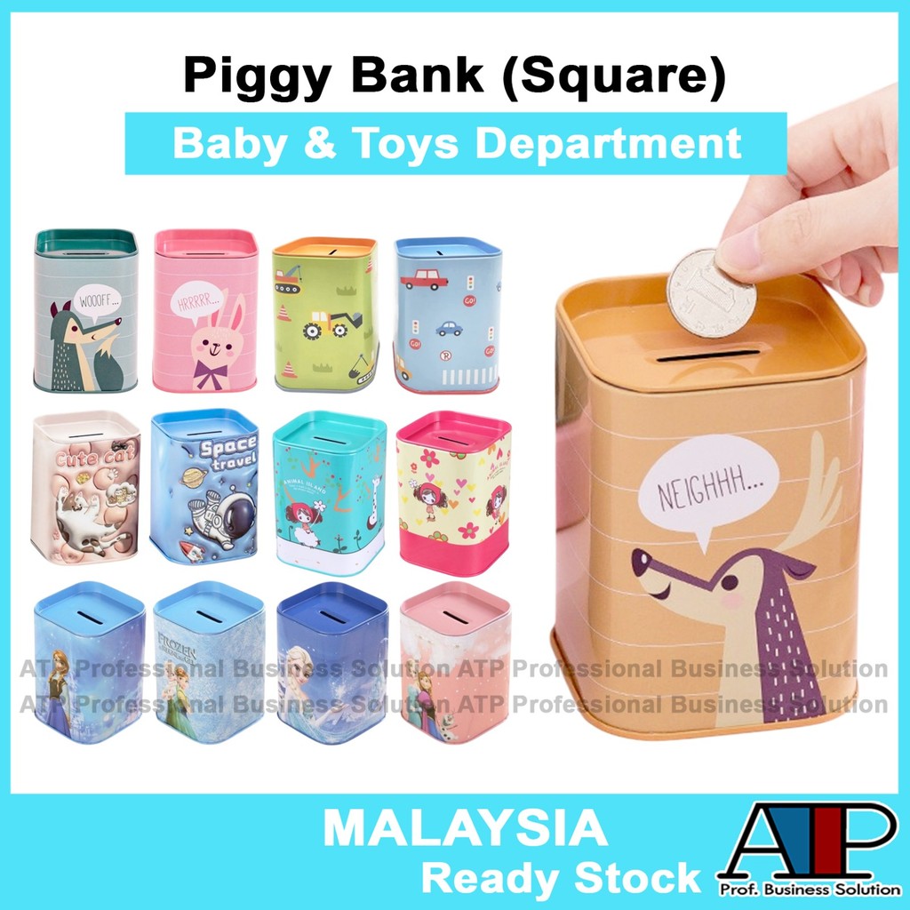 Stationery Tabung Duit Syling Piggy Bank Kids Money Saving Box Coin Bank Metal Children Saving Planner 存錢罐零钱罐 WJTP