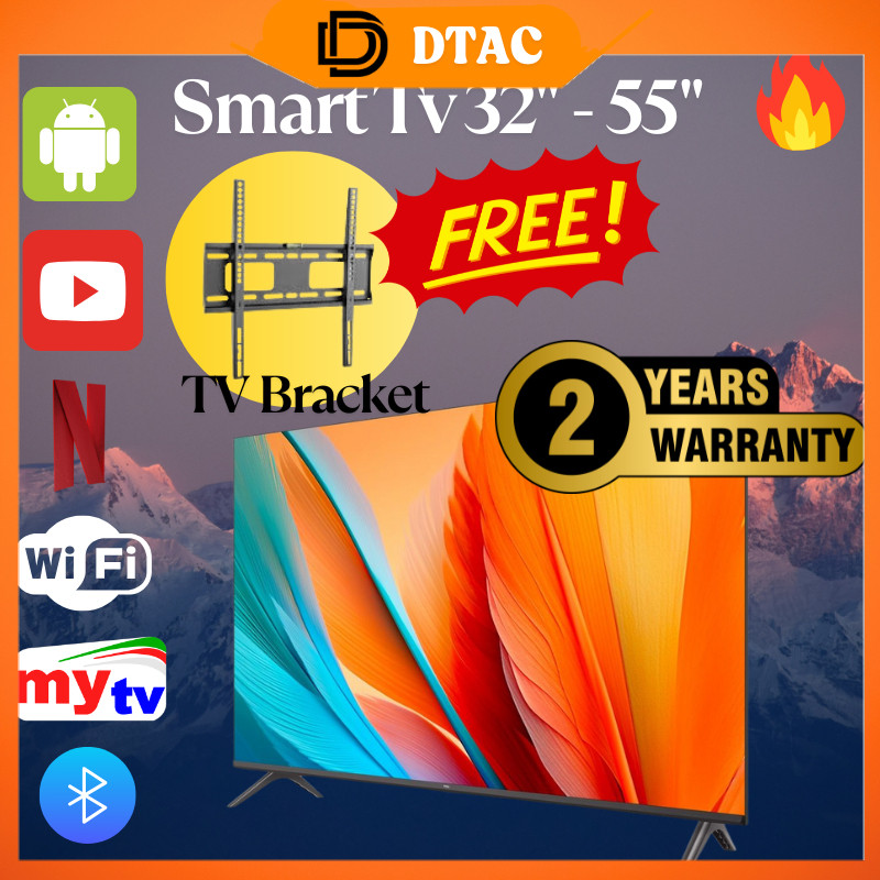 Televisyen Pintar Dtac Netflix Tv Android Goggle Smart / Digital TV Murah 22/32/40/43/50/55 Murah