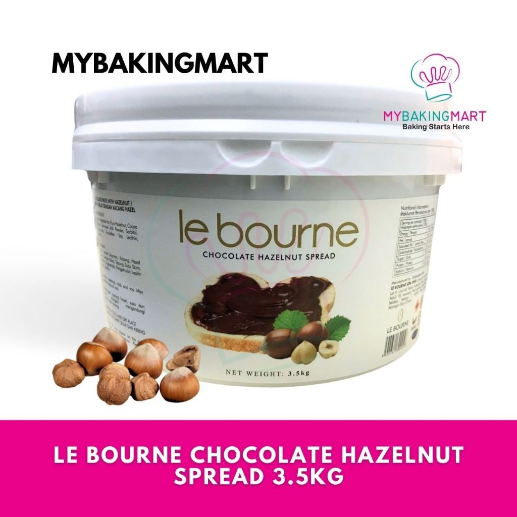 Le Bourne Chocolate Hazelnut Spread 3.5kg - Halal Jem Coklat Kacang Hazelnut 29/3/2025