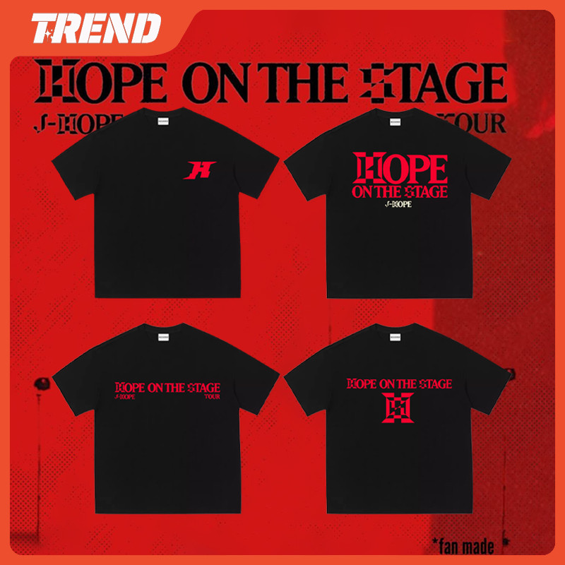 KPOP BANGTAN J-HOPE "HOPE ON THE STAGE" TOUR Merch Cotton T-shirt Vintage Unisex Loose Printed Short Sleeve Top Plus Size Fashion Casual Shirt Tee